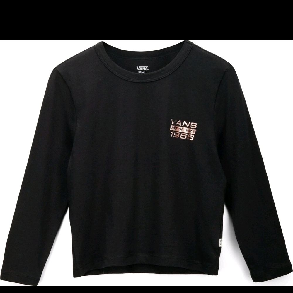 Vans Kids Black Long Sleeve Tee with Graphic